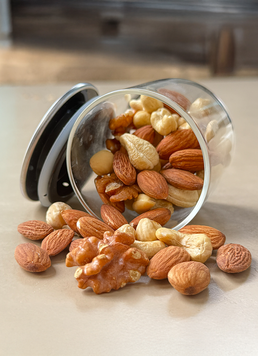 Premium nuts and dried fruits ingredients for snack mixes